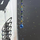 FONMY Gazing Ball Spiral Tail -Decorative Wind Spinner Sun Catcher Rainbow Maker Double-Spiral W/Sea Blue Crystal Ball and Chain Crystals for Indoor Outdoor Garden Decoration -14 inch Height by GreenHaven Gardens