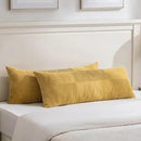 Fancy Homi Set of 2 Mustard Yellow Boho Long Lumbar Body Decorative Throw Pillow Cover 14x36 Inch for Bed Couch Bedroom Bench, Soft Patchwork Corduroy Pillow Case, Rustic Farmhouse Room Décor by CozyNest Decor