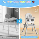6 in 1 Baby High Chair for Babies and Toddlers, Booster Seat, Kids Learning Table & Chair (Grey) by TinyTreasures Baby Boutique