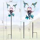 VCUTEKA Solar Lights Outdoor Metal Garden Stake Waterproof Crackle Glass Globe Garden Decor Hummingbird for Pathway, Lawn, Patio, Yard by CozyNest Decor