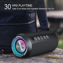 Ortizan Portable Bluetooth Speaker: IPX7 Waterproof, 24W Loud Sound, Deep Bass, Bluetooth 5.3, LED Lights, Wireless Stereo Pairing, 30H Playtime, for Home/Outdoor/Party/Beach, Birthday Gift (Black) by TinyTreasures Baby Boutique