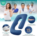 Sasttie Pregnancy Pillows for Sleeping, Jumbo U Shaped Cooling Full Body Pillow with Removable Cover, Pregnant Women Must Haves, Maternity Essential, Navy by TinyTreasures Baby Boutique