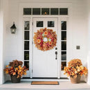 26" Fall Wreath for Front Door - Large Artificial Maple Leaves Fake Silk Peony Faux Pumpkin Outdoor Wreath for Porch, Window,Farmhouse,Home,Thanksgiving Day Harvest Festival Autumn Decor by CozyNest Decor