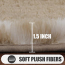 ONASAR Large Area Rugs for Living Room, Fluffy 7x10 Beige and White Thick Floor Rug for Bedroom Home Decor Aesthetic, Soft Fuzzy Shaggy Plush Geometric Carpet for Kids Teen Dorm Classroom Office by TinyTreasures Baby Boutique
