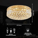 6-Lights Gold Crystal Flush Mount Chandelier Light Fixture K9 Crystals Modern Ceiling Lights Elegant Pendant Lamp for Bedroom,Hallway,Bar,Living Room,Dining Room,H5.9 xW20 (Bulbs Not Included) by CozyNest Decor