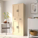 Oak Kitchen Pantry, 71" Tall Storage Cabinet with Doors and Drawer for Kitchen, Hallway, Office by CozyNest Decor