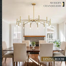 Gold Modern Chandelier 39.4" Large Chandelier Lighting Adjustable Ceiling Pendant Light 12 Light Pendant Light Fixtures for Living Room Dining Room Foyer by CozyNest Decor