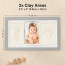 Baby Hand and Footprint Kit - Clay Handprint Keepsake Frame, Newborn Nursery Picture Frame, Personalized New Mom Gifts for Baby Shower & Registry (Cloud Gray) by TinyTreasures Baby Boutique