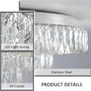 Modern Crystal Chandeliers for Dining Room LED Light Fixture Close to Ceiling Chandelier Flush Mount Ceiling Light Dimmable Lamp with Remote for Living Room Bedroom Hallway 2700K 6000K by CozyNest Decor