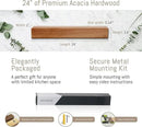 Premium 24 inch Magnetic Knife Holder for Wall with 2x Storage & Charming Wood - Knife Magnetic Strip, Under Cabinet Magnet Knives Storage - Magnet Strip Rack Kitchen Utensil Holder Organizer Tool by CozyNest Decor