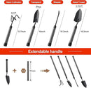 Garden Tools Set with Extension Handles, 5 Piece Thick Gardening Hand Tools, Heavy Duty Steel Rust-Proof Weeding Planting Tool Ideal Gardening Kit Gifts for Women and Men by GreenHaven Gardens