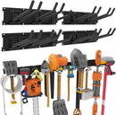 Wall-Mounted Garage Tool Organizer: 64 Inch Heavy-Duty Garden Rack & Wall Storage System - 4 Rails 10 Non-Slip Hooks for Folding Chairs, Ladders & DIY Tools by GreenHaven Gardens