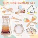 Baby Musical Instruments Set - Montessori Wooden 18 Month Old Baby Musical Toys, Toddler Percussion Instruments Xylophone Maracas Tambourine for Kids, 2 3 4 Year Old Baby Girls Boys Birthday Gifts by TinyTreasures Baby Boutique