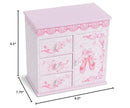 Jewelkeeper - Ballerina Jewelry Box for Girls with 3 Pullout Drawers - Ballerina Music Box with Swan Lake Tune - Ballet Slipper Design - Jewelry Storage Organizer for Necklaces and Bracelets by TinyTreasures Baby Boutique