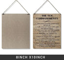 Qious Inspirational Signs Gift Farmhouse the Ten Commandments Thou Shalt Have No Other Gods Before Me Wooden Hanging Sign Rustic Wall Art Home Office Living Room Decoration 10 x 8 Inches… by CozyNest Decor