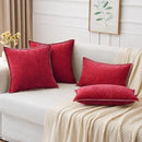 MIULEE Pack of 2 Christmas Pillow Covers 20x20 Inch Red Farmhouse Decorative Throw Pillow Covers with Stitched Edge Soft Chenille Solid Dyed Couch Pillow Covers for Sofa Bed Living Room by CozyNest Decor