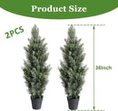 momoplant Artificial Cedar Topiary Trees 3 Ft Fake Cedar Shrubs Set of 2 Faux Cypress Potted Plants for Outdoor Indoor Decor by GreenHaven Gardens