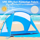 Beach Tent, Portable Sun Shelter for 2/3/4/6-8 Person with UPF 50+ UV Protection, Easy Setup Waterproof Beach Shade Canopy Cabana for Family Outdoor and Picnics, Fishing with Carrying Bag by TinyTreasures Baby Boutique