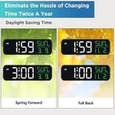 Peakeep Large Display Digital Alarm Clock for Bedrooms, Date Day of Week Calendar Desk Table Clocks for Living Room Office, Dimmable Plug in Electric Clock, 5 Volumes, Loud, Auto DST by CozyNest Decor