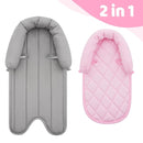 Pro Goleem Car Seat Head Support Infant, Soft Infant Car Seat Insert, 2 in 1 Carseat Head Support for Toddler, Perfect for Car Seat, Stroller, Swing, Bouncer, Pink and Gray by TinyTreasures Baby Boutique