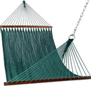 Lazy Daze Hammocks 10.5 FT Double 2 Person Caribbean Rope Hammock, Hand Woven Polyester Hammock with Spreader Bars, for Outside Outdoor Backyard Patio Poolside,450 LBS Capacity, Green by GreenHaven Gardens