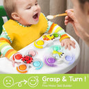 ALASOU 3PCS Pop Suction Cup Spinner Toys for 1 Year Old Boy Girl|Novelty Spinning Tops Toddler Toys Age 1-2|Sensory Baby Bath Toy for Toddlers 1-3|12 18 Months Boy Birthday Gift for Infant by TinyTreasures Baby Boutique