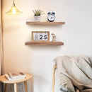 Fun Memories European Pine Floating Shelves for Wall, Mounted Shelf for Decor Storage Set of 2 - Natural Rustic Wooden Wall Shelf for Kitchen Bathroom Living Room Bedroom Farmhouse - Carbonized by CozyNest Decor