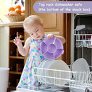 Kids' Rotating Snack Container Set – 2-Pack, Includes 1 Rotating Snack Container & 1 Round Sectioned Snack Box, BPA-Free, Dishwasher Safe, Perfect for Travel-Purple by TinyTreasures Baby Boutique