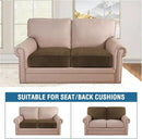 H.VERSAILTEX Velvet Stretch Couch Cushion Cover Plush Cushion Slipcover for Chair Loveseat Sofa Cushion Furniture Protector Seat Cushion Sofa Cover (2 Piece Large Sofa Cushion Covers, Bronze Brown) by CozyNest Decor