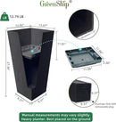 GreenShip 27" Tall Planters, Set of 2 – Black Outdoor Planter for Front Porch & Tall Plants, Weather-Resistant, with Drainage Hole & Rubber Plug (No Plants Included) (Black-2pcs) by CozyNest Decor