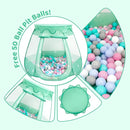 Baby Ball Pit for Toddler with 50 Balls, Pop Up Tent Kids with Star Lights for 1 2 3 Year Old Birthday Gift, 12-18 Months Baby Girl Toys with Carrying Bag, Indoor&Outdoor Play Tent for Kids(Green) by TinyTreasures Baby Boutique