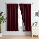 XWZO 100% Blackout Curtains with Tiebacks- 2 Thick Layers Completely Shaded Window Treatment Thermal Insulated Lined Drapes for Bedroom/Party, Rod Pocket, Burgundy, W70 x L63, Set of 2 Panels by TinyTreasures Baby Boutique