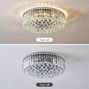 6-Lights Black Crystal Flush Mount Chandelier Light Fixture K9 Crystals Modern Ceiling Lights Elegant Pendant Lamp for Bedroom,Hallway,Bar,Living Room,Dining Room,H5.9 xW20 (Bulbs Not Included) by CozyNest Decor