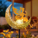 Fairy Moon Solar Lights Outdoor Garden Gifts for Women Yard Decorations Stakes Lights, Waterproof LED Outside Backard Decor, Lawn Patio Ornaments, Mothers Day Birthday Gifts for Mom (Gold,1Pack) by GreenHaven Gardens