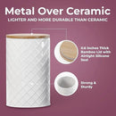 Pebble & Stem® White Metal Canister Set for the Kitchen Counter, Food Canister Set of 4, Airtight Lids, Sugar and Flour Containers for Countertops, Coffee and Tea Storage, Farmhouse Decor by CozyNest Decor