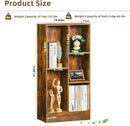 LEYAOYAO 5 Cube Mid-Century Modern Brown Wood Bookcase, 3 Tier Storage Organizer Shelf, Rustic Display Cabinet for Bedroom, Living Room, Office by CozyNest Decor