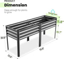 KING BIRD Raised Garden Bed with Irrigation System and Legs Galvanized Elevated Planter Box for Backyard, Patio, Balcony, 600lb Capacity, 70.9x22.8x31.5 in Dark Grey by GreenHaven Gardens