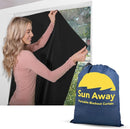 SUN AWAY Portable Blackout Curtain with Suction Cups - Premium Easy Install Shade No Tools Required - Temporary Blinds, Perfect for Baby Nursery or Dorm Room - with Travel Bag (66” Long x 51” Wide) by TinyTreasures Baby Boutique