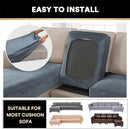 PrinceDeco 4-Piece Sectional Couch Cover Set - Thick Chaise & Couch Cushion Covers with Elastic Band for L-Shape Sofa, 3 Seater + 1 Chaise, Stone Blue by CozyNest Decor
