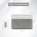 Storage Bins Large Fabric Storage Baskets for Shelves 3 Pack, Decorative Linen Closet Baskets with Handles for Organizing, Shelf, Clothes, Home, Office, 15x11x9.5Inches (Grey&White) by TinyTreasures Baby Boutique