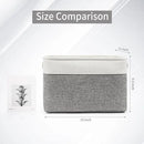 Storage Bins Large Fabric Storage Baskets for Shelves 3 Pack, Decorative Linen Closet Baskets with Handles for Organizing, Shelf, Clothes, Home, Office, 15x11x9.5Inches (Grey&White) by CozyNest Decor