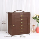 Kendal Extra Large Jewelry Box Jewelry Case PU Leather 6 Tier 5 Drawers Large Storage Capacity with Mirror Jewelry Storage Organizer Great Gift Also Good For Watches LJC-SHD5BN (Brown) by TinyTreasures Baby Boutique