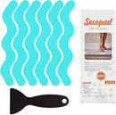 Patented Anti Slip Shower Stickers 24 PCS Safety Bathtub Strips Adhesive Decals with Premium Scraper for Bath Tub Shower Stairs Ladders Boats (Blue) by TinyTreasures Baby Boutique