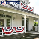 4Pack American Bunting Flags 2x4Ft USA Pleated Fan Flag 4th of July Patriotic Decorations Flag Embroidered Stars & Sewn Stripes Canvas Header Brass Grommets Decor Outside Porch Garden by GreenHaven Gardens