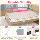 BABY JOY Bed Rails for Toddlers, 59'' Extra Long, Swing Down Bed Guard w/Safety Straps, Folding Baby Bedrail for Kids Twin, Double, Full Size Queen & King Mattress (Pink, 59-Inch) by TinyTreasures Baby Boutique