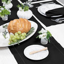 Solino Home Linen Black Table Runner 108 Inches Long - 100% Pure Linen 14 x 108 Inch Table Runner for Fall, Autumn, Halloween, Thanksgiving - Classic Hemstitch by CozyNest Decor