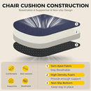 downluxe Indoor Chair Cushions for Dining Chairs, Soft and Comfortable Textured Foam Kitchen Chair Pads with Ties and Non-Slip Backing, 16" x 16" x 2", Navy, 4 Pack by CozyNest Decor