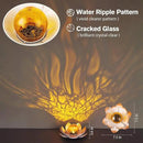 Garden Solar Lights Outdoor(2Pack) , Amber Crackle Globe Glass Lotus Decoration , Waterproof Orange Metal LED Flower Lights for Patio,Lawn,Walkway,Tabletop,Ground, Garden Gifts for Women by GreenHaven Gardens