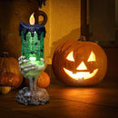 Eldnacele Halloween Snow Globe Candles Lighted Lamp USB Powered Battery Operated Spooky Spinning Water Glittering Tornado Flameless Candles Skeleton Hand Holder Halloween Centerpiece Decor(Spider) by CozyNest Decor