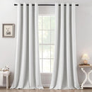 MIULEE 100% Blackout Linen Textured Curtains for Bedroom Solid Thermal Insulated Heathered White Grommet Room Darkening Curtains & Drapes Luxury Decor for Living Room Nursery 52 x 108 Inch (2 Panels) by TinyTreasures Baby Boutique
